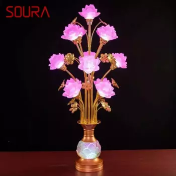 Цветная настольная лампа SOURA для планшетов, лампа для гостиной Будды, стеклянная лампа для дужек, лампа для передней панели