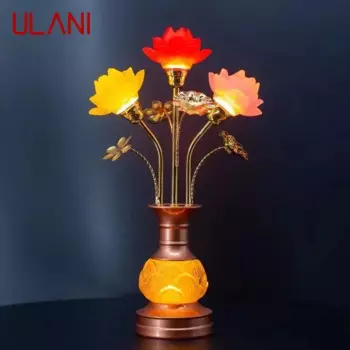 Цветная настольная лампа ULANI в виде цветов, лампа для коридора Будды в доме, стеклянная лампа в виде дужек, передняя лампа
