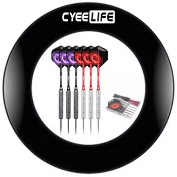 CyeeLife PU дротиков с 6 шт. Сталь Набор для игры в дартс цельный 18in 3,5 см протектор для бассейнов красного и черного цвета