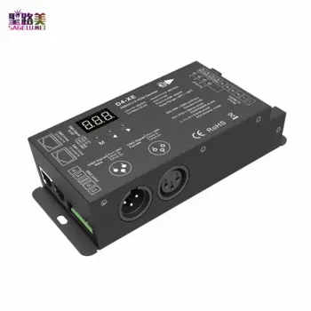 D4-XE DC 12в-36в 4-канальный светодиодный декодер постоянного напряжения DMX512 и RDM, контроллер, цифровой дисплей XLR3 RJ45 порт DMX, вход сигнала