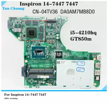 DA0AM7MB8D0 CN-04TV36 04TV36 для Dell Inspiron 14-7447 7447 материнская плата для ноутбука со стандартным процессором GTX850M 4 Гб GPU 100% рабочий
