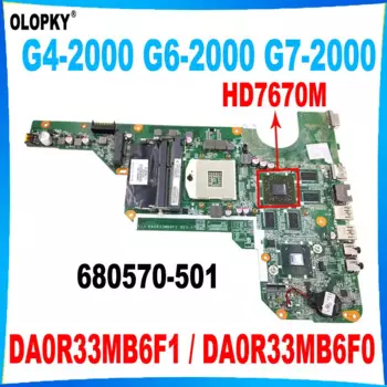DA0R33MB6F1, DA0R33MB6F0 для HP pavilion, Женская материнская плата для ноутбука 680569-001, 680570-501, 680570-001, графический процессор HD7670M