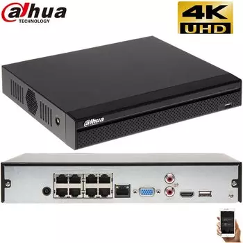 Dahua NVR4108hs-8P-4KS2/L 8-канальный сетевой видеорегистратор
