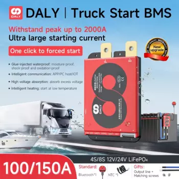 Daly Smart Bms 4S 8S LiFepo4 литиевая батарея для грузовика BMS напряжение 24 В 48 В 100 А 150 А 200 А для запуска автомобиля