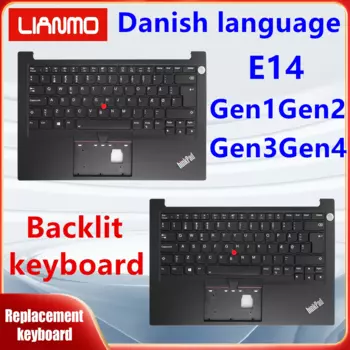Дания клавиатура ноутбука подходит для Lenovo ThinkPad E14 Gen1 E14 Gen2 Gen3 Gen4 C-клавиатура с подсветкой
