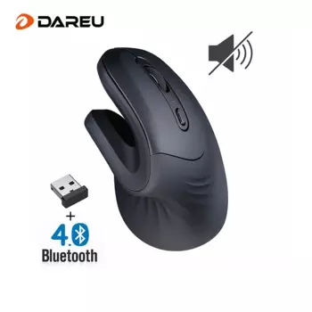 DAREU Bluetooth 2,4G Бесшумная беспроводная мышь Двухрежимная эргономичная Бесшумная игровая мышь для ПК Macbook ноутбука геймера