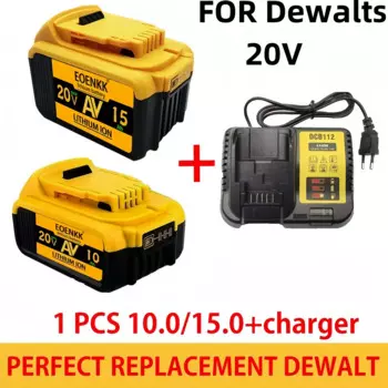 DCB200 20 В 10,0 Ач 15,0 Ач Сменный литиевый аккумулятор для Dewalt 18 В DCB184 DCB200 DCB182 DCB180 DCB181 DCB182 DCB201 DCB206