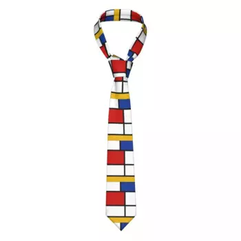 Деловой стильный мужской галстук в клетку Mondrian, индивидуальный Шелковый геометрический современный деловой галстук