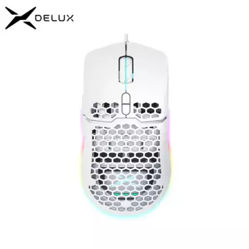DELUX M700 67g легкая игровая мышь 16000DPI с сотовым корпусом, дизайнерские мыши с мягким канатным кабелем и программным обеспечением для геймера PMW3389