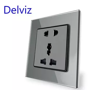 DELVIZ закаленное стеклянное электрическая розетка 13А