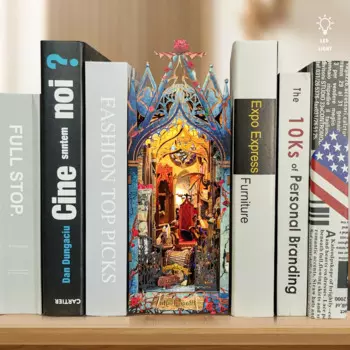Деревянная книжная полка «сделай сам», набор для сборки, Миниатюрные книги, замок, книжные дома, книжная полка, ручная работа, подарки