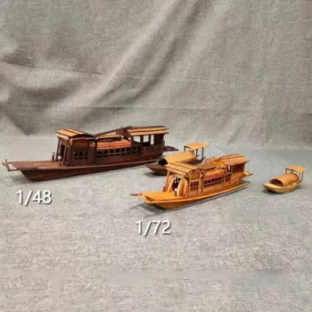 Деревянная красная лодка Nanhu 1/72 года в комплекте, модель древнего пассажирского корабля, орнамент, статическая модель корабля, коллекция, подарок, модель корабля, комплект яхты