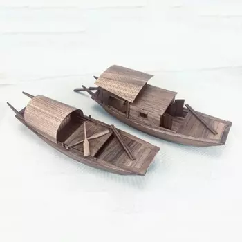 Деревянная лодка в сборе 1:20, Классическая рыболовная лодка Jiangnan Water Town, серия лодок Wupeng