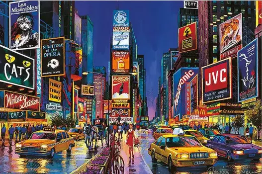 Деревянный пазл New York Times Square, 1000 шт., ersion, пазл, белая карта, взрослые, детские развивающие игрушки