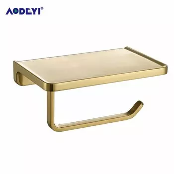 Держатель для туалетной бумаги и телефона AODEYI матовый золотой