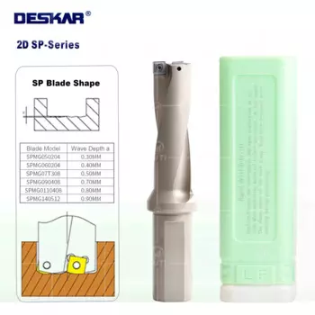 DESKAR 100% оригинальный токарный станок серии SP, водяные режущие сверла, вставки, металлические сверла, глубина 51 мм-60 мм, 2D индексируемое U-сверлильное оборудование