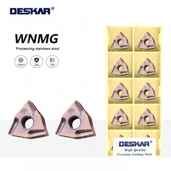 DESKAR Токарный станок с ЧПУ Токарная вставка WNMG 080404 R/L-VF WNMG 080408 R/L-VF LF6018 100% оригинальный твердосплавный режущий инструмент с треугольным лезвием