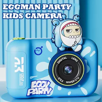 Детская камера EggyParty 180° ° Откидной объектив 2,4-дюймовый IPS анимационная периферия цифровая камера высокой четкости игрушка для именинницы в подарок