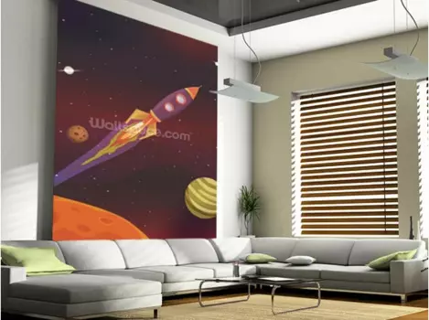Детские обои на заказ, мультяшный космический корабль, 3D Мультяшные обои для детской комнаты, гостиной, спальни, настенные ПВХ обои