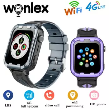 Детские Смарт-часы Wonlex KT32, Android 8,1, GPS-трекер, часы с Whatsapp, часами, кнопками SOS, видеозвонками, умные часы для детей