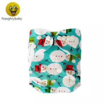 Детские тканевые подгузники Naugtybaby 6 шт./упаковка, многоразовые моющиеся детские подгузники все в одном размере, регулируемая застежка