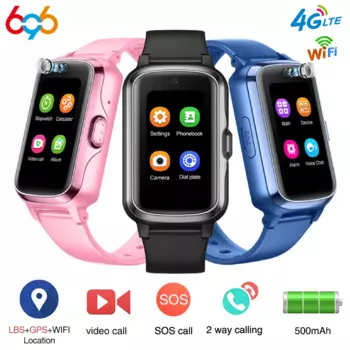 Детские умные часы 4G, 500 мАч, SOS, GPS, местоположение, видеозвонок, Wi-Fi, SIM-карта для детей, умные часы, камера, IPX7, водонепроницаемые подарки для детей