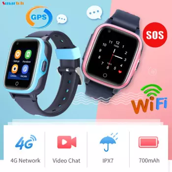 Детские Водонепроницаемые Смарт-часы, 1,4 дюйма, 700 мАч, 4G, HD, голосовые вызовы, камера, SOS, Wi-Fi, GPS, LBS, AGPS, определение местоположения, детские спортивные Смарт-часы