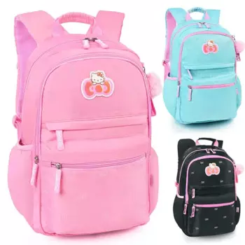 Детский рюкзак Hello Kitty для девочек, Оригинальные школьные ранцы, рюкзак Sanrio, сумочка, детские сумки для девочек, кошелек на молнии, рюкзак