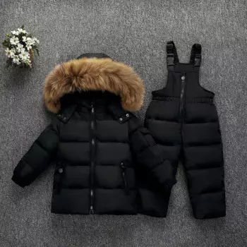 Детский зимний комбинезон для мальчиков и девочек, с ремешками