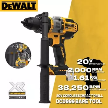 DEWALT бесщеточная аккумуляторная ударная дрель DCD999 20 в, электрическая Ударная дрель Flexvolt, электроинструменты Dewalt DCD999B