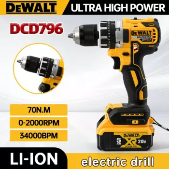 Dewalt DCD796 бесщеточная электрическая Ударная дрель 20 В литиевая перезаряжаемая отвертка многофункциональная дрель компактный электроинструмент