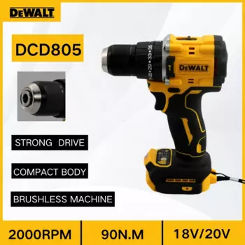 Dewalt DCD805 20 в бесщеточная аккумуляторная ударная дрель 2000 об/мин гаечный ключ Компактная ручная дрель электроинструменты электрические инструменты