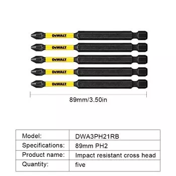 DEWALT DWA3PH21RB Крестообразные биты для сверления 89 мм PH2