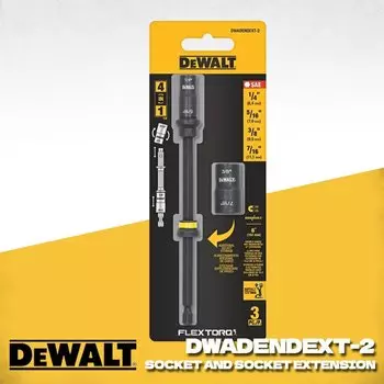 DEWALT DWADENDEXT-2 FLEXTORQ Удлинитель розетки и розетки SAE 4-в-1