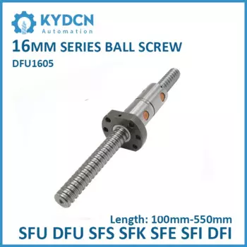 DFU1605 C5 C7 шариковый винт 16 мм шариковый винт 100 мм-550 мм ЧПУ шариковый винт с двойной гайкой RMU1605 для 3D-принтера