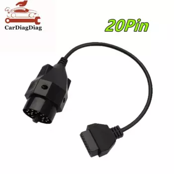 Диагностический адаптер для кабеля OBD2 для BMW 20Pin к OBD2 16Pin, гнездовой разъем, полный штырь, подходит для BMW 20 Pin к OBDII 16 Pin, высокое качество