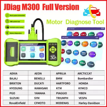 Диагностический сканер JDiag M300 OBD2, для мотоциклов Honda, Yamaha, с кабелем адаптера