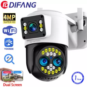 DIFANG Yoosee 8MP 10-кратный зум Wi-Fi камера безопасности уличная 3 объектива 2 экрана двусторонняя аудиосистема обнаружения движения беспроводная IP-камера видеонаблюдения