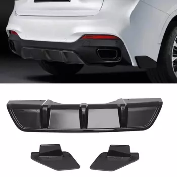 Диффузор для заднего бампера BMW X6 F16 2015 2016 2017 2018 + боковой спойлер