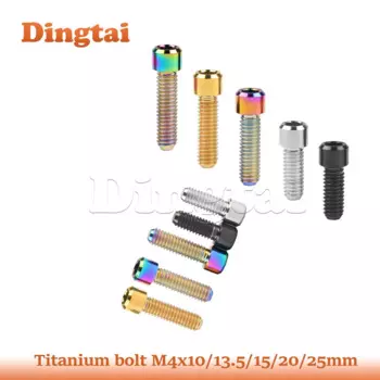 Титановый болт Dingtai M4x10/13,5/15/20/25 мм, болт с головкой, шестигранные титановые винты, крепежные детали для велосипеда