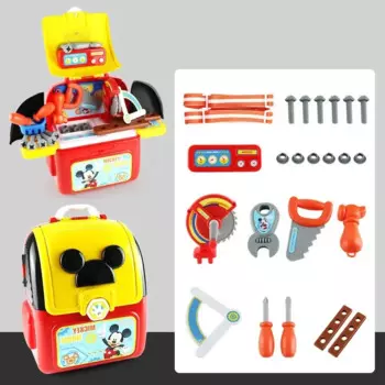 [Disney] 2 в 1 Игровой набор для макияжа с Микки и Минни, детский ящик для инструментов, набор игрушек, игровой набор для врача, рюкзак, игрушка, игровой набор для дома, детские игрушки, подарок для ребенка