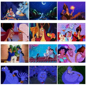 Disney Аладдина, Джина, Мультяшные бриллианты, 1000 шт., головоломка, игра, деревянные головоломки для друзей, подарок, украшение для детской комнаты, стола