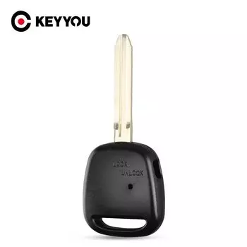Дистанционный Ключ заготовка KEYYOU с 1 кнопкой и лезвием TOY43 (с отверстием для подсветки), заготовка для автомобильного ключа для Toyota, 1 Боковая кнопка