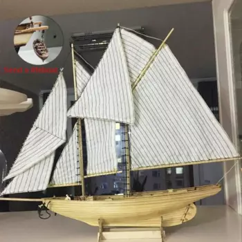 DIY 1/87 деревянная парусная лодка Benjamin классическая модель корабля ручной сборки модель самолета соревнование модель Украшение