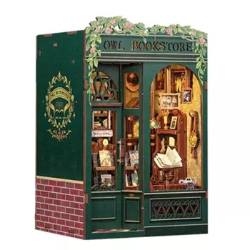DIY Book Nook сова набор книжного магазина, 3D Деревянный пазл-книжка для фотографий, с искусственными моделями, наборы для взрослых