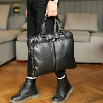 Дизайнерская модная мужская кожаная сумка с замком, портфель в Корейском стиле, мессенджер на ремне из мягкой кожи, Повседневная деловая сумка