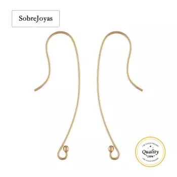 Длинная шариковая проволока для ушей 14K Золотая наполненная шариковая проволока для ушей аксессуары застежки для ювелирных изделий