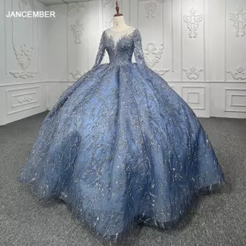 Длинное свадебное платье для гостей из органзы; Бальное платье с круглым вырезом и длинными рукавами; Вечерние платья с бусинами; DY9965 ECE Elbiseleri