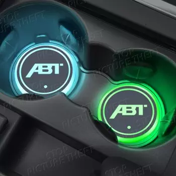Для ABT спортивный логотип эмблема Skoda сиденье Поло Гольф светодиодный автомобильный держатель напитков автомобильный интерьер декоративное оформление