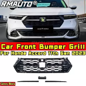 Для Accord Body Kit, решетка бампера, глянцевая черная гоночная решетка в стиле YOFER, решетка для Honda Accord 11th Gen 2023, автомобильные аксессуары